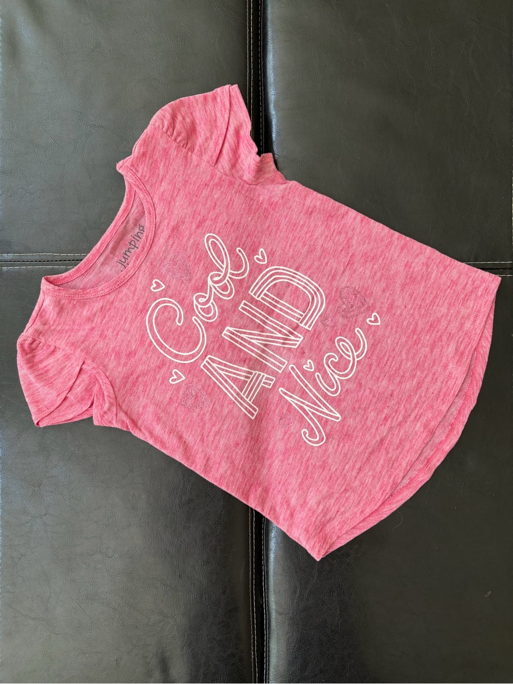Jumping Beans - Girl’s Heather Pink 'Cool and Nice' Short Sleeve Tee